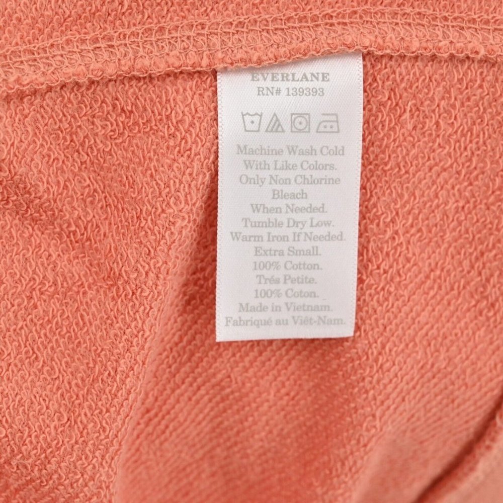 EVERLANE Womens Coral Orange Crewneck Sweatshirt Athleisure Loungewear Size XS - Picture 8 of 8